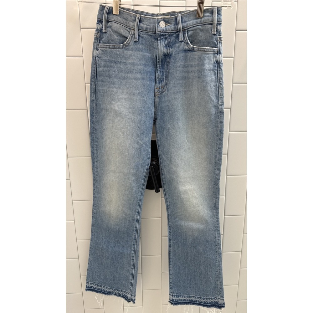Mother Women The Hustler Ankle Fray Denim Ankle Frayed Undone Hem Jeans Light 25